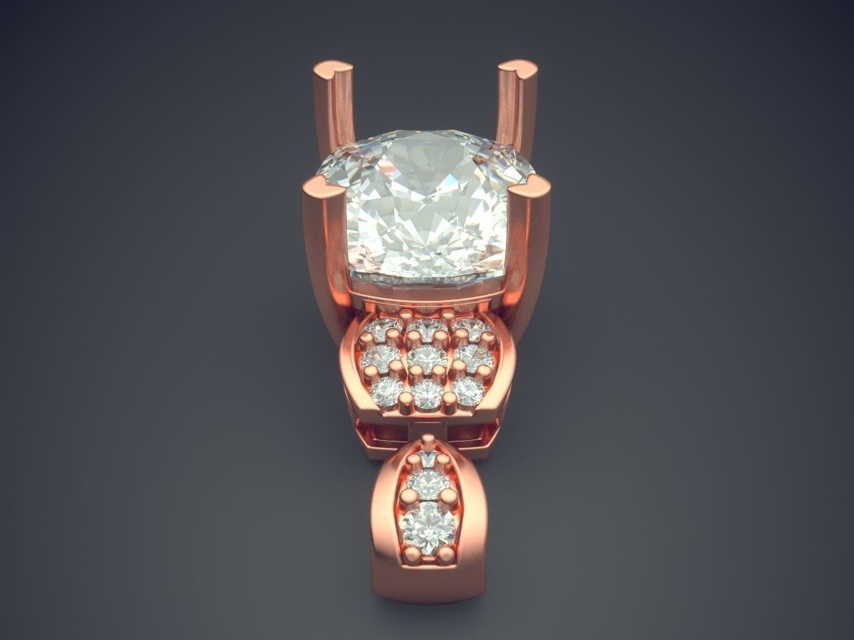 Elegant Pendant With Diamonds 1531 3D print model_2