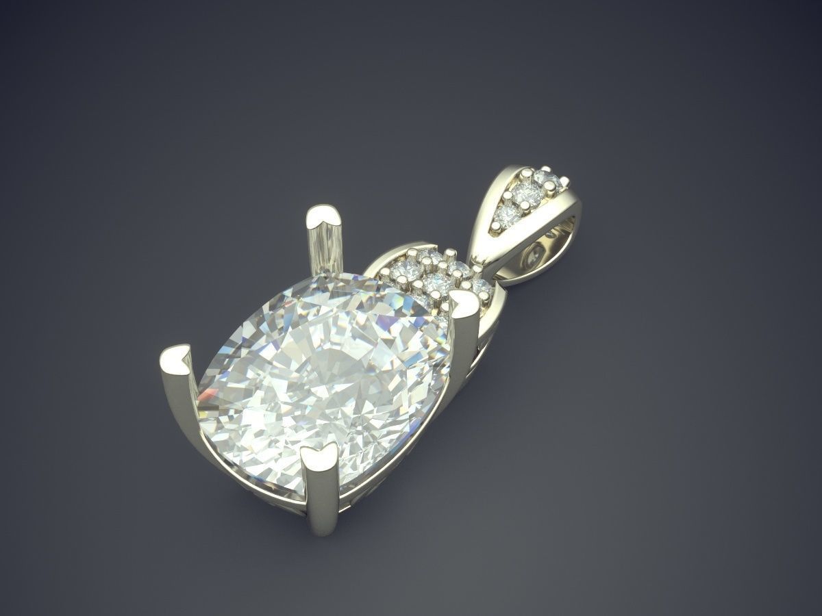 Elegant Pendant With Diamonds 1531 3D print model_1