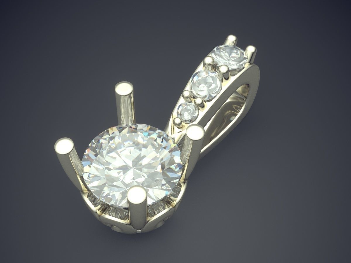 Classic Minimal Crystal Pendant 1527 3D print model_1