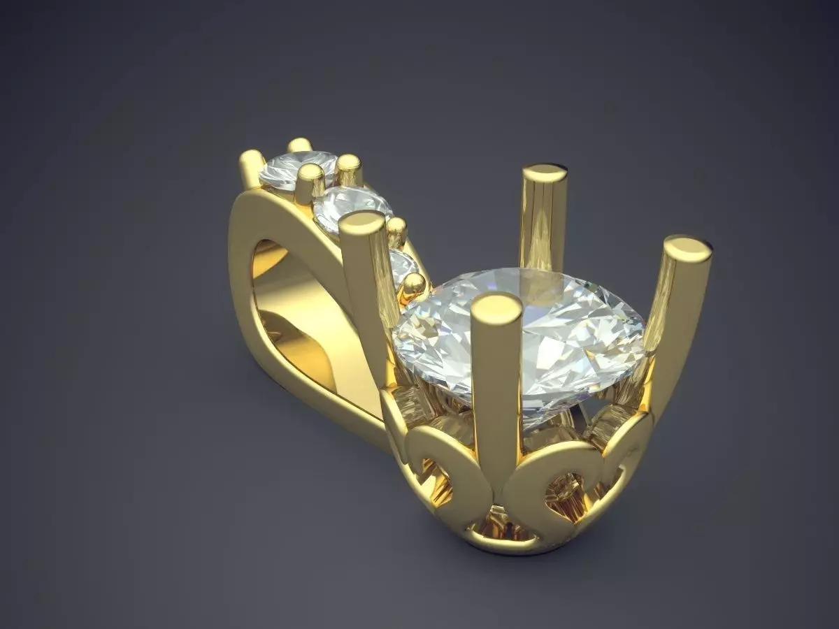 Classic Minimal Crystal Pendant 1527 3D print model_0