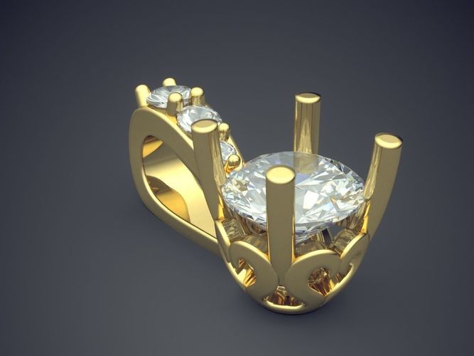 Classic Minimal Crystal Pendant 1527 3D print model