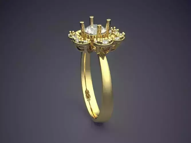Flower Shape Ring With Diamonds 1525