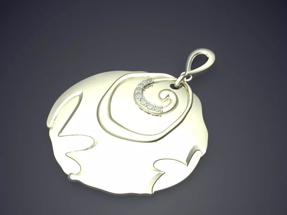 Simple Engraved Pendant 1524 3D print model_1