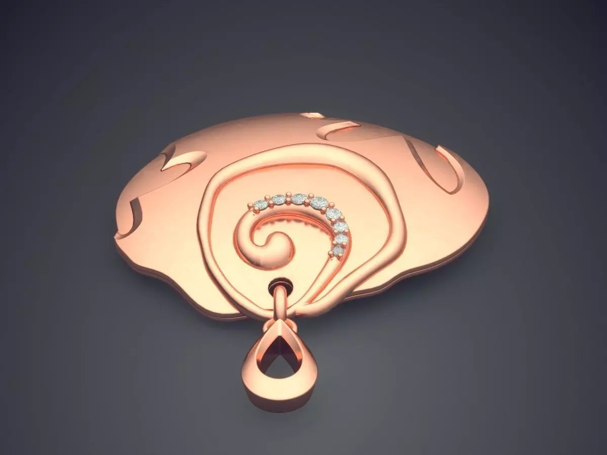 Simple Engraved Pendant 1524 3D print model_2