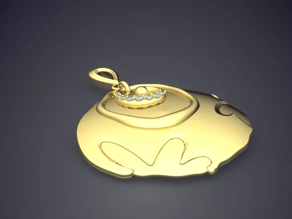 Simple Engraved Pendant 1524 3D print model_0