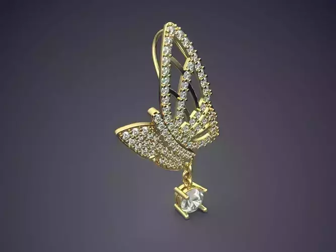 Butterfly Shaped Diamond Textured Pendant 1518