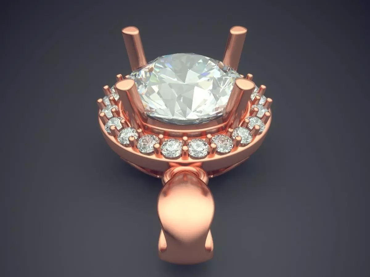 Pendant With Diamonds 1509 3D print model_2