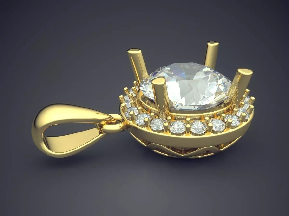 Pendant With Diamonds 1509 3D print model_3
