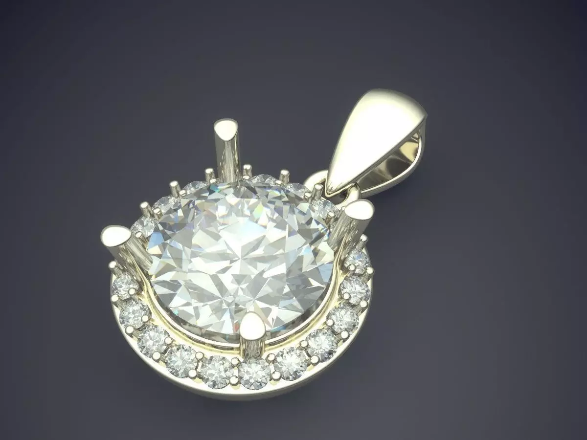 Pendant With Diamonds 1509 3D print model_1