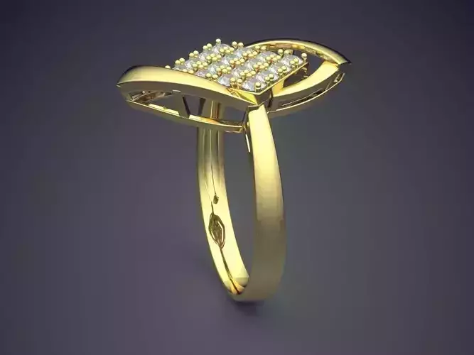 Unique Thin Engagement Ring With Diamonds 1499