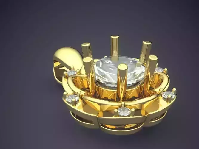 Flower Shape Pendant With Diamonds 1496