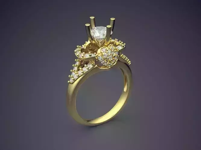 Detailed Wedding Ring With Diamonds 1495