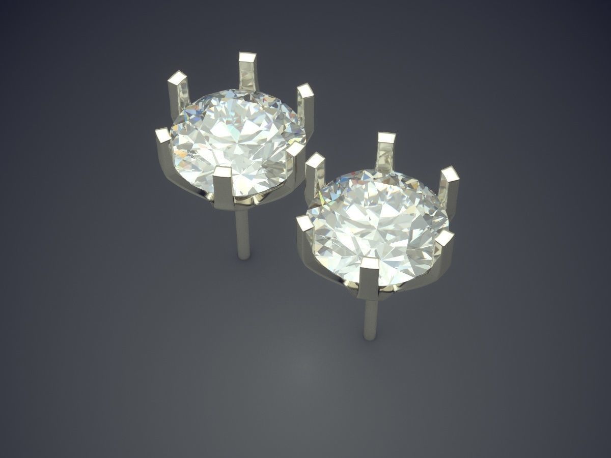 Simple Classic Earrings 1492 3D print model_1