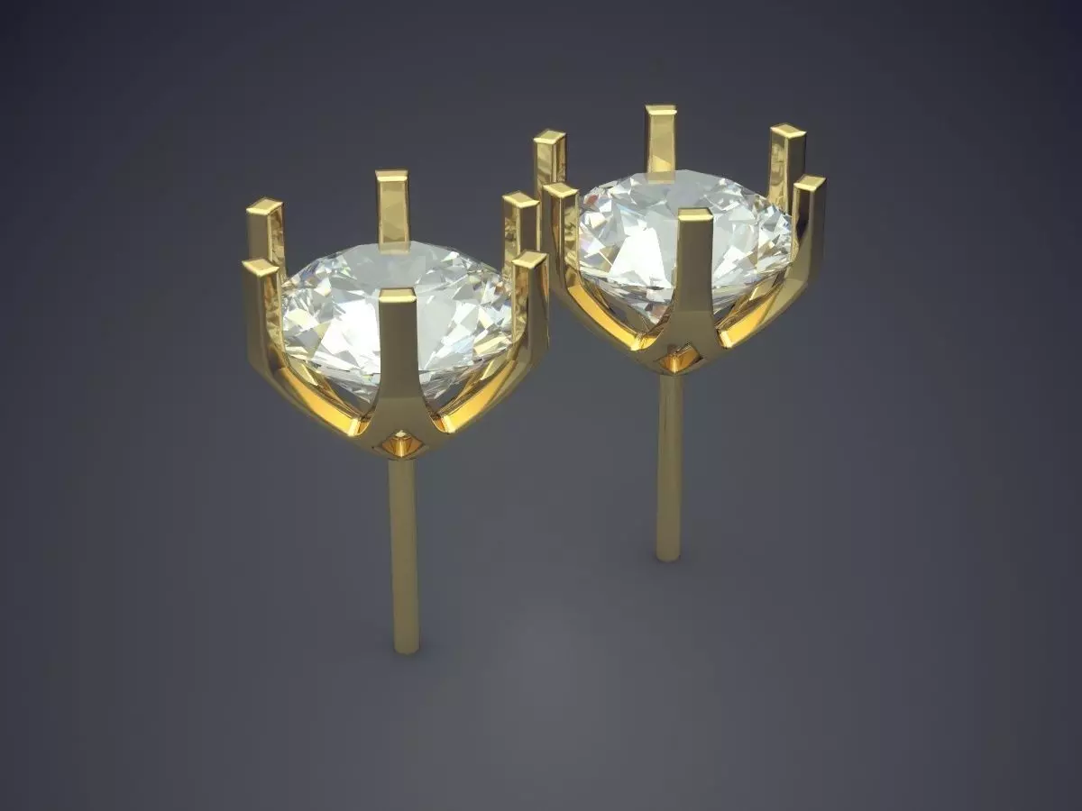 Simple Classic Earrings 1492 3D print model_0