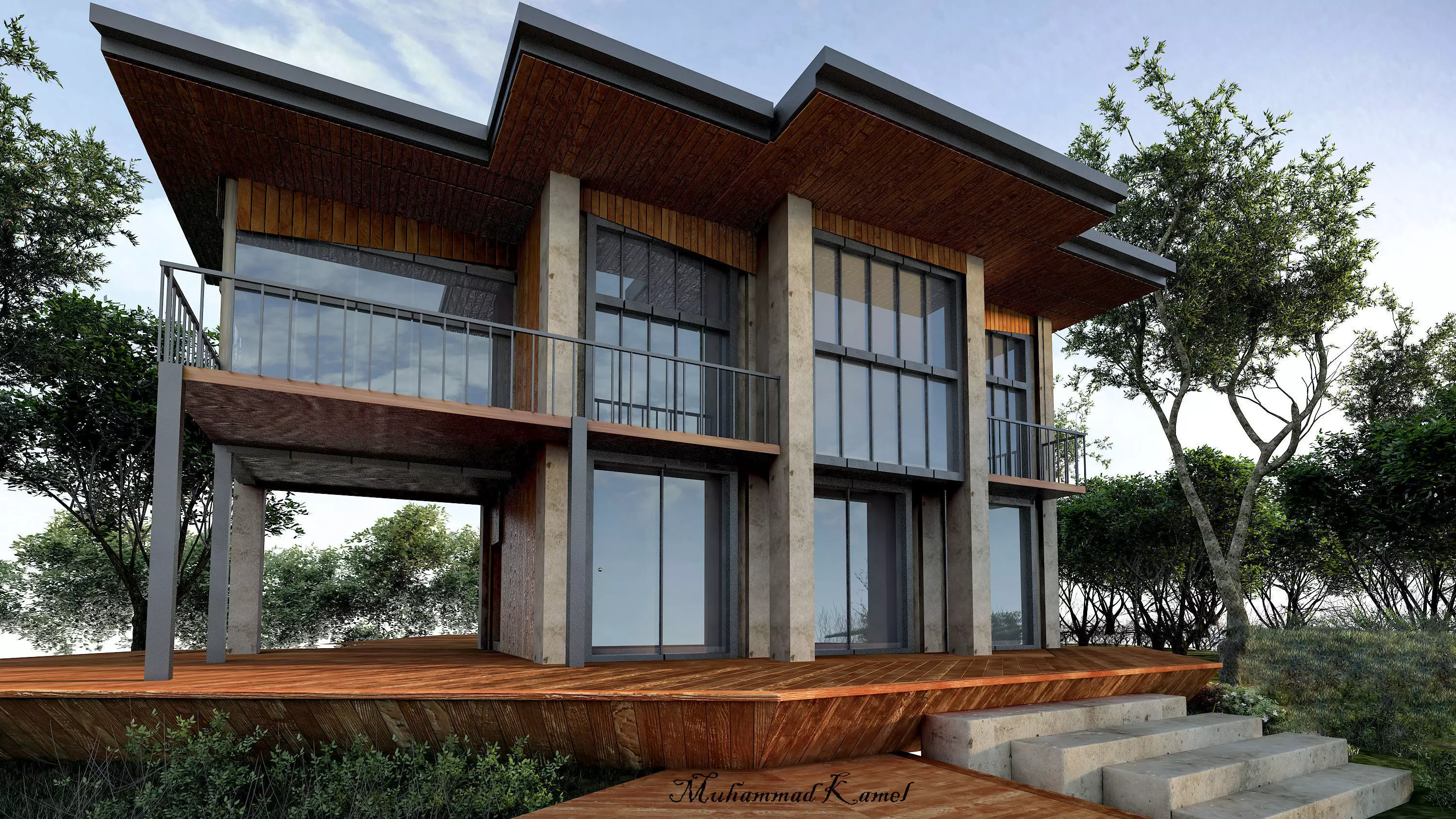 Wooden house 3D model_0