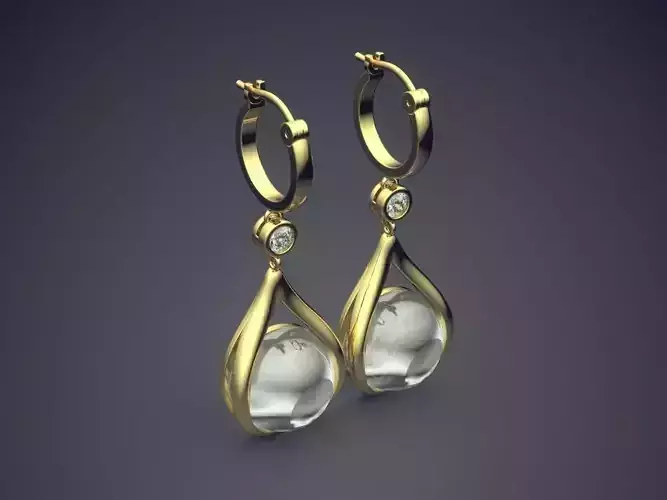 Vintage Raindrop-Shaped Pearl Earrings 1466
