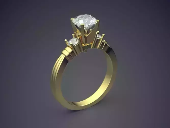 Engagement Ring with Small Diamonds 1461