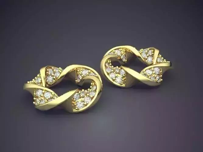 Swirled Diamond Earrings 1462