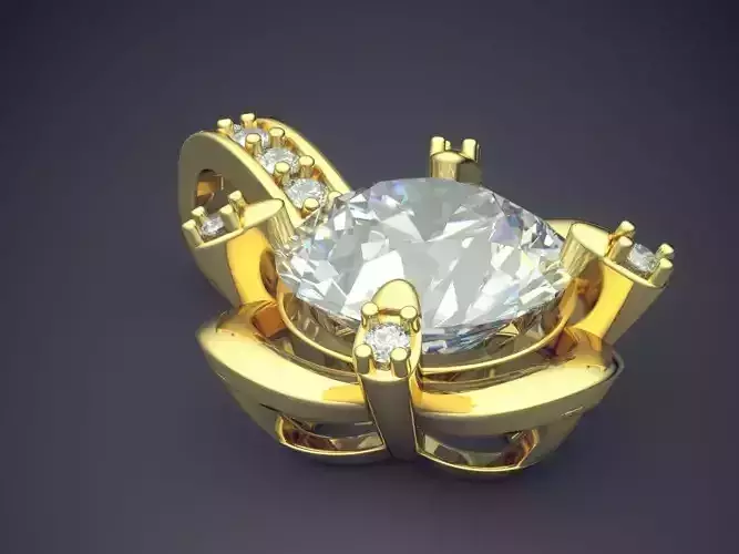 Luxurious Pendant With Diamonds 1459 3D print model