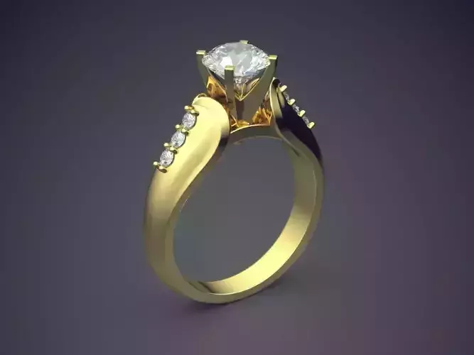 Ring With Diamonds 1458 3D print model