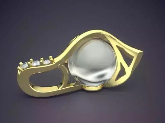 Pendant With Pearl And Diamonds 1455