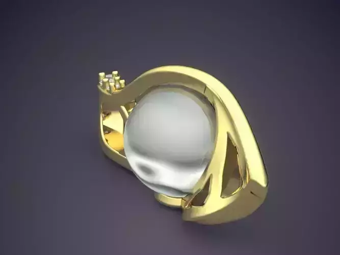 Pendant With Pearl And Diamonds 1455 3D print model