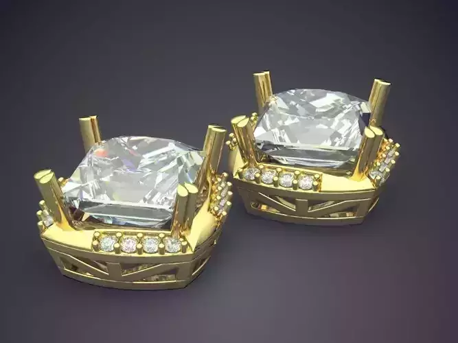 Elegant Square Diamond Earrings 1453