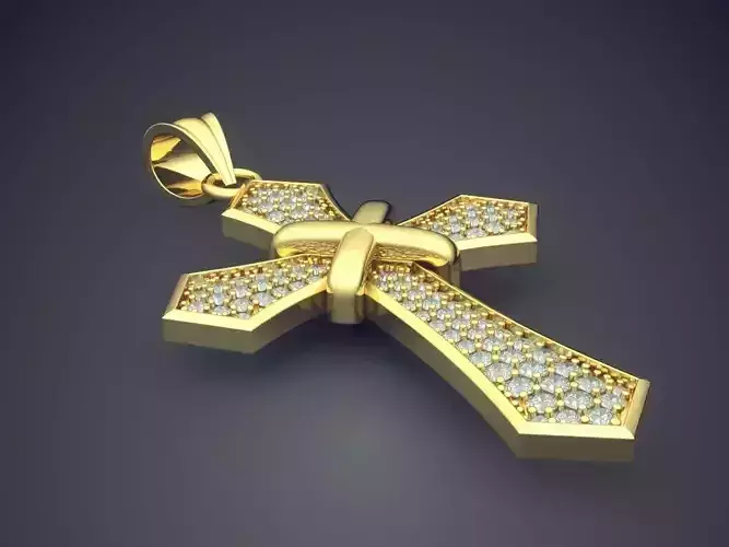 Cross Pendant With Small Diamonds 1440