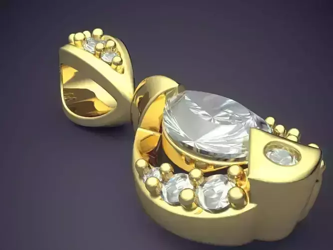 Drop Shape Pendant With Diamonds 1435