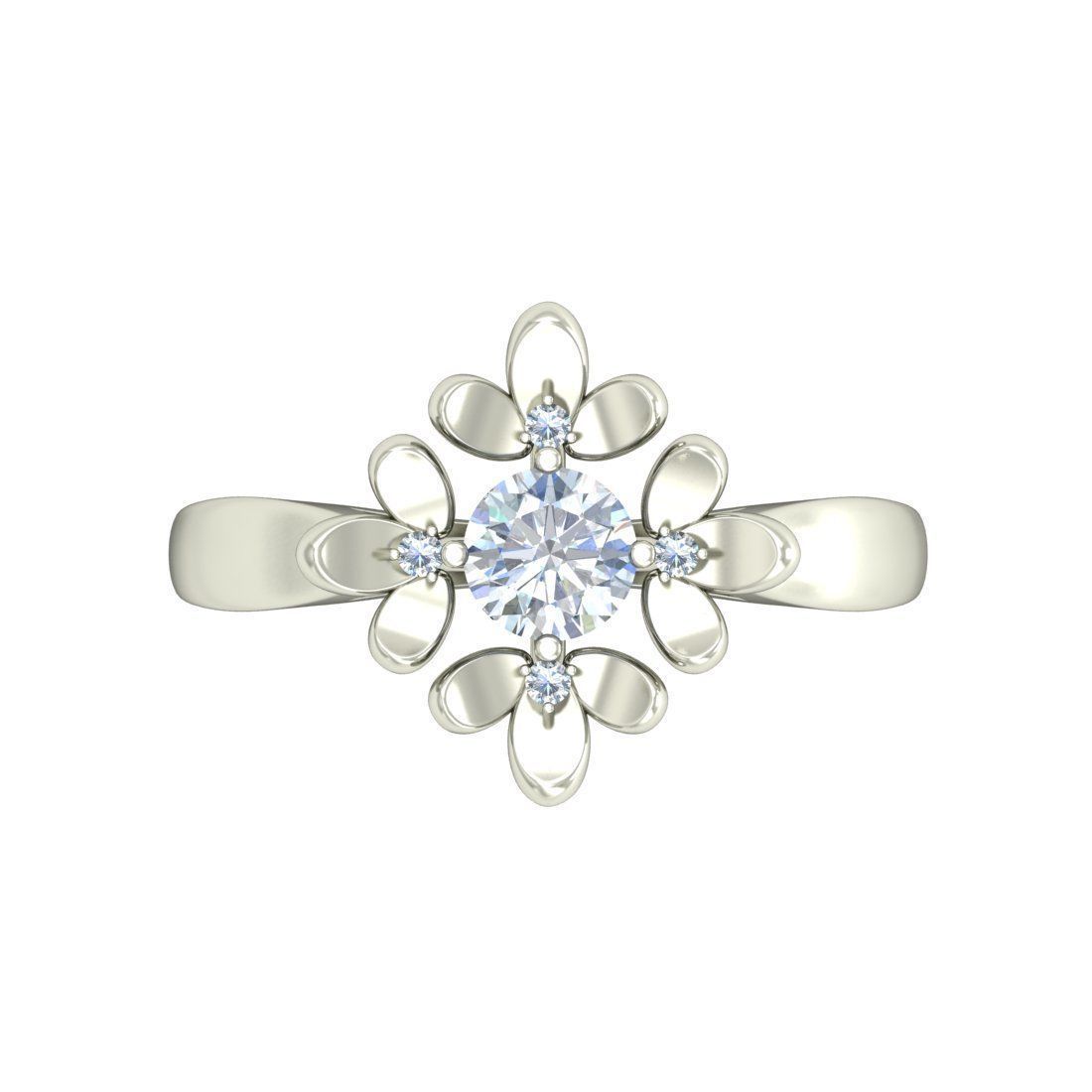 VYT-vjr-05 Solitaire Engagement ring 3D print model 3D print model_1