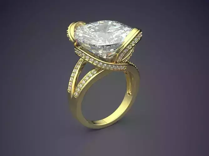Polished Diamond Engagement Ring 1427