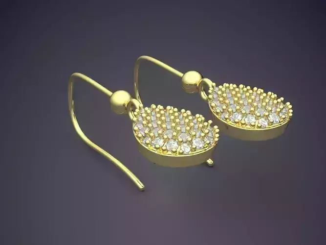Drop-shaped Earrings With Diamonds 1422