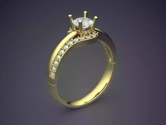 Dainty Engagement Ring with Small Diamonds 1421