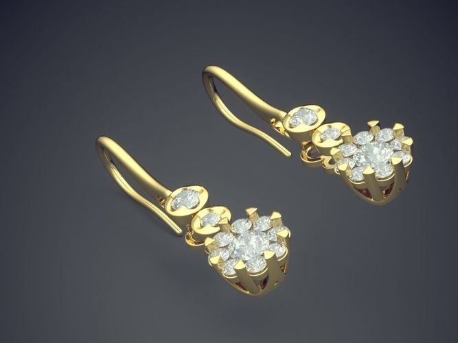 Girly Flower Earrings 1413 3D print model