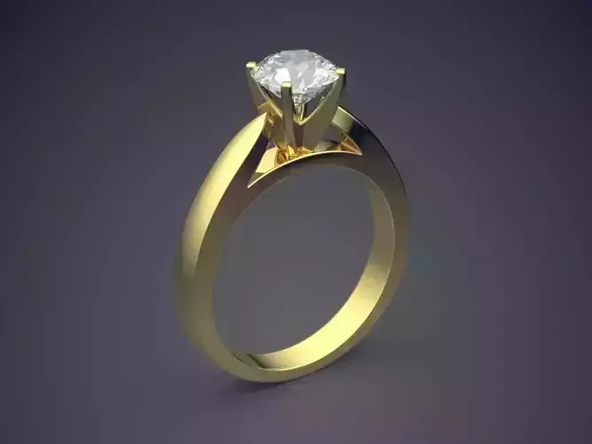 Simple Classic Engagement Ring With Diamonds 1406