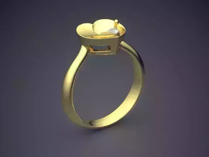 Heart Shape Wedding Ring 1401 3D print model