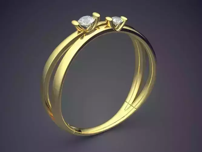 Dainty Engagement Ring with Small Diamonds 1399