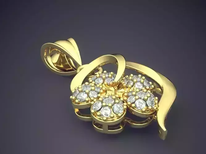 Flower Shaped Earrings with Diamonds 1394