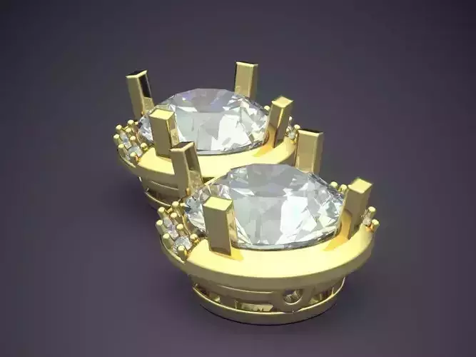 Simple Earrings With Diamonds 1387