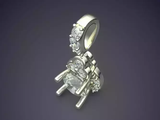 Ring and brooch decorated with diamonds