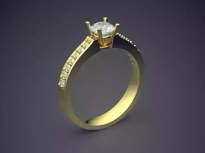 Dainty Engagement Ring with Small Diamonds 1380
