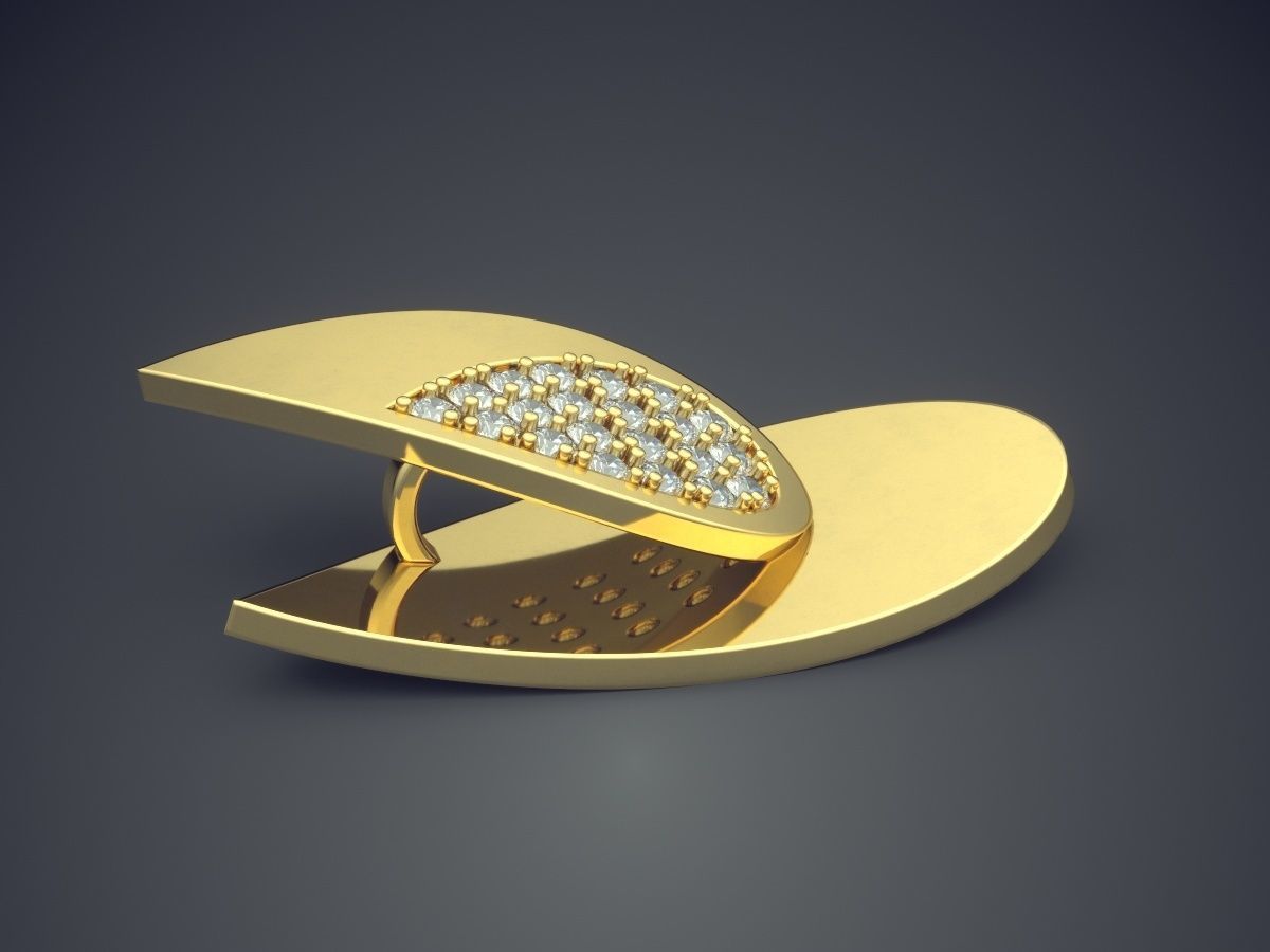 Elegant Pendant With Diamonds 1379 3D print model_3