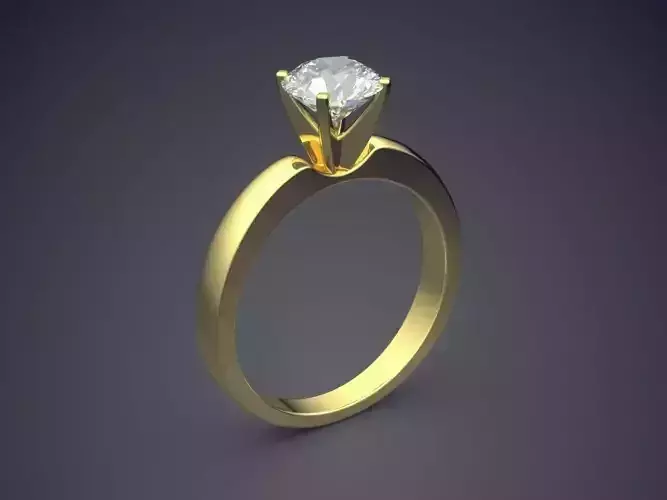Elegant Dainty Golden Engagement Ring 1376