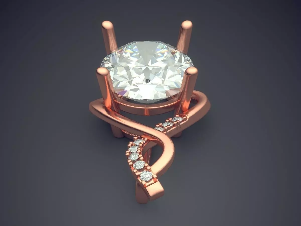 Pendant With Crystal And Diamonds 1375 3D print model_2