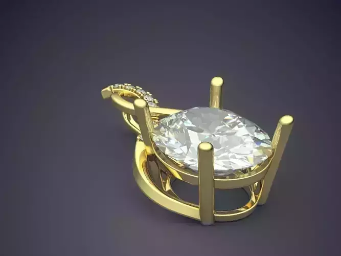 Pendant With Crystal And Diamonds 1375 3D print model