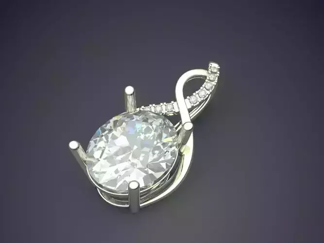 Pendant With Crystal And Diamonds 1375
