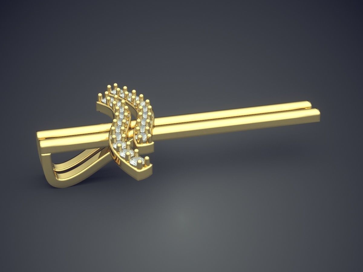 Cross Motif Pendent With Diamonds 1373 3D print model_3