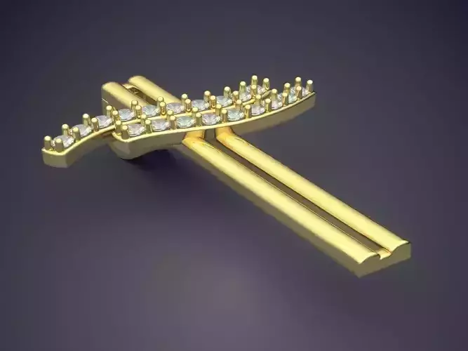 Cross Motif Pendent With Diamonds 1373