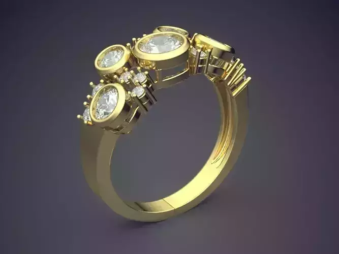 Ring With Diamonds 1367 3D print model