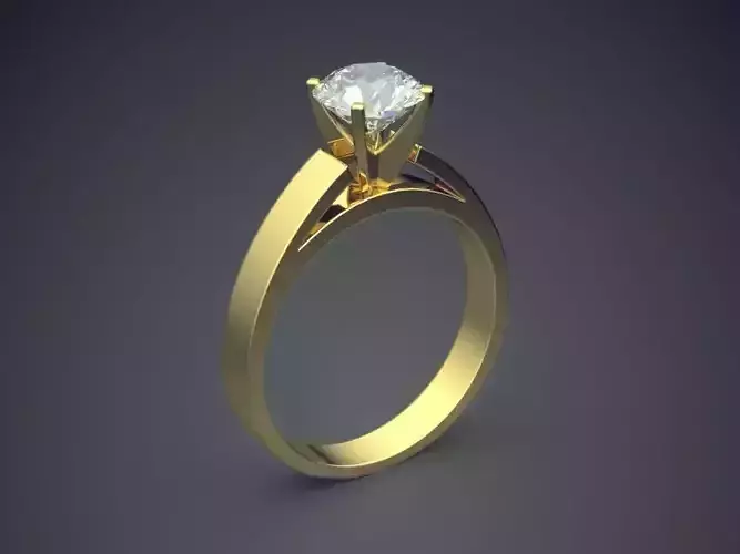 Classic Engagement Ring With Diamond Details 1365